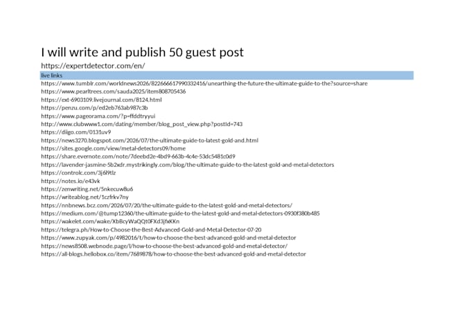 write and publish 50 guest post